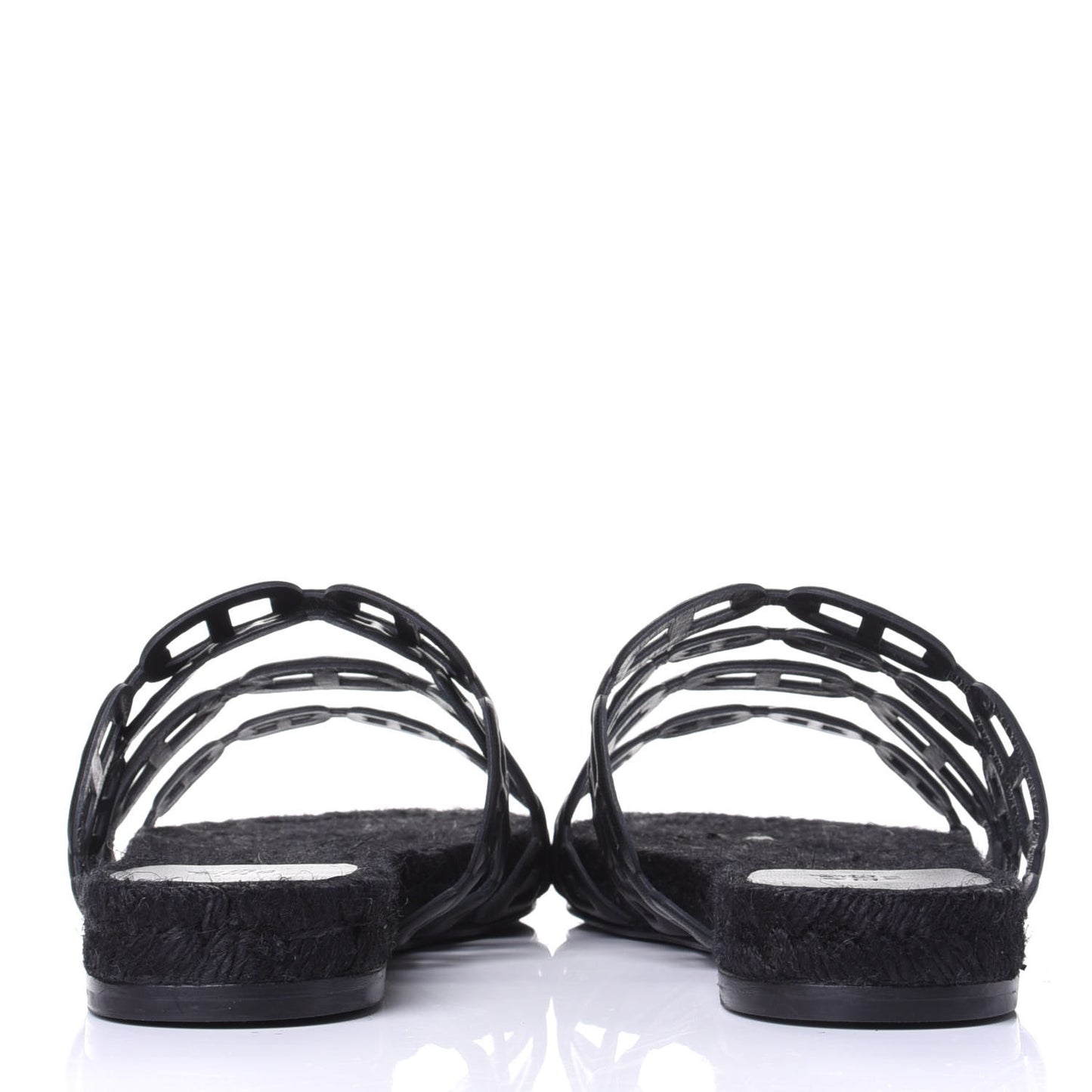 Nappa Ancone Espadrille Sandals 36 Black