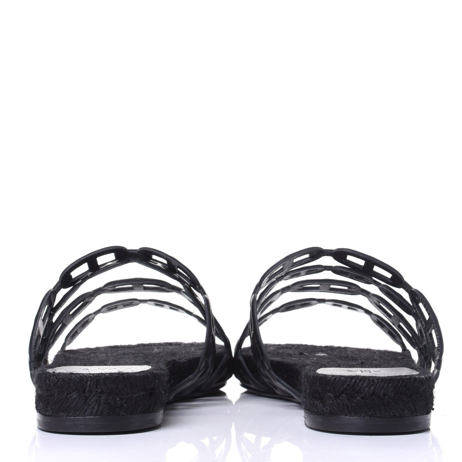 Hermes Nappa Ancone Espadrille Sandals 36 Black 6 of 10