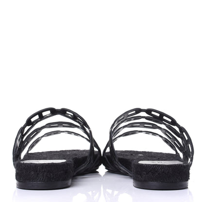 Hermes Nappa Ancone Espadrille Sandals 36 Black 6 of 10