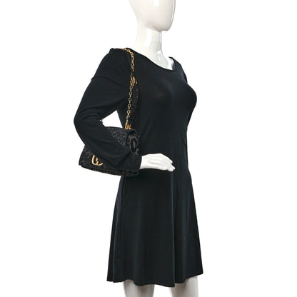 Christian Dior Velvet Mizza Embroidered Medium Caro Bag Gray 2 of 11