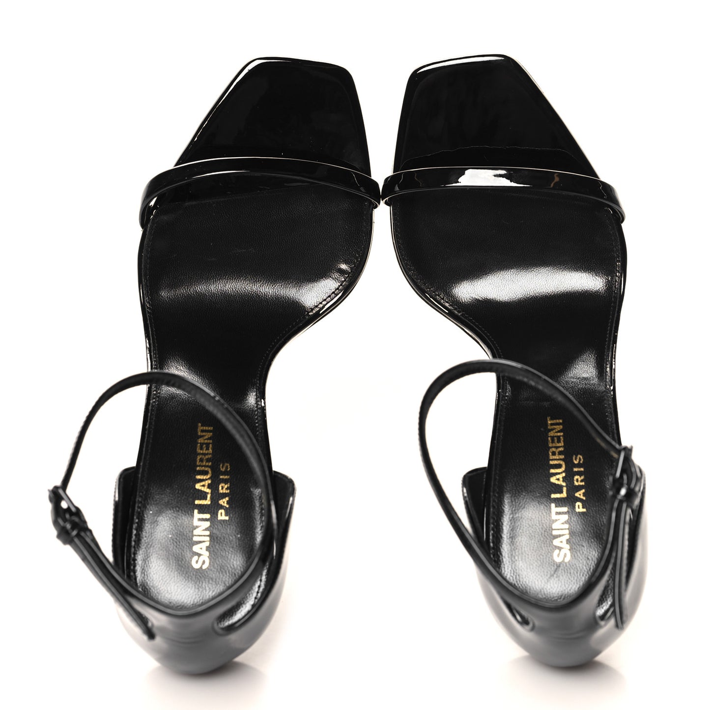 Patent Calfskin Opyum 110 Sandals 37.5 Black