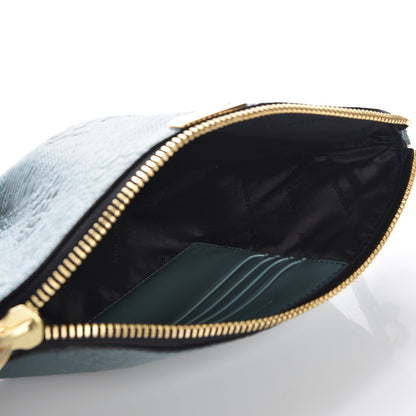 Burberry Signature Grain Calfskin Check Embossed Peyton Crossbody Clutch Bag Celadon Blue 5 of 8