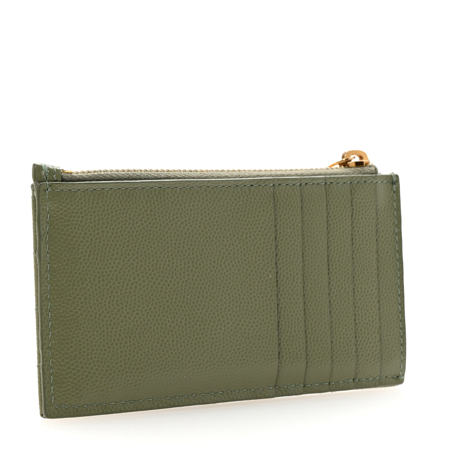 Monogram Grain de Poudre 5 Fragments Zip Pouch Card Holder Light Sage
