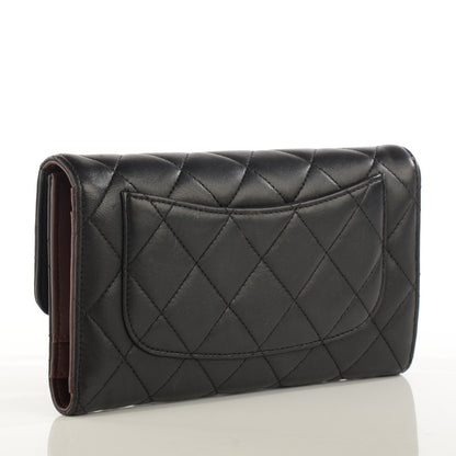 Chanel Lambskin Quilted Large Flap Wallet Black 3 of 8