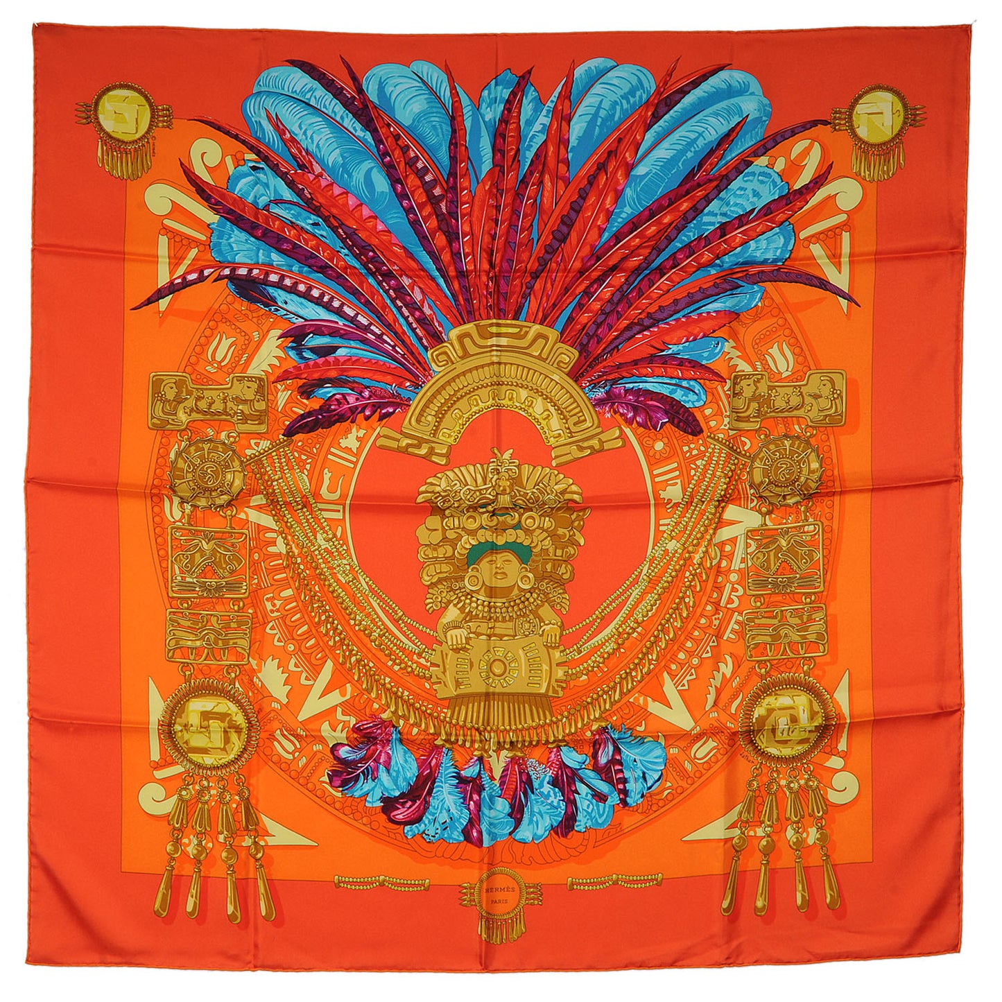 Silk Mexique Scarf 90 Orange