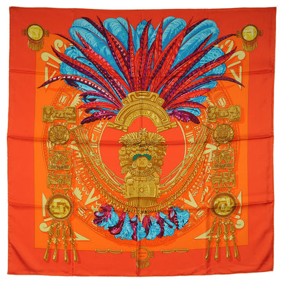 Hermes Silk Mexique Scarf 90 Orange 2 of 5