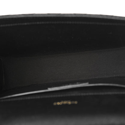 Saint Laurent Grain De Poudre Textured Mixed Matelasse Triquilt Medium Monogram Satchel Black 5 of 10