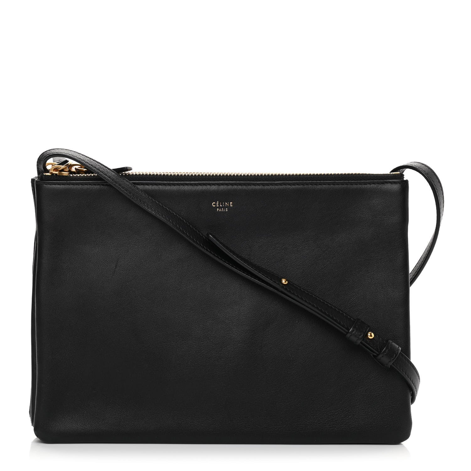 Celine Lambskin Large Trio Crossbody Bag Black 1 of 17