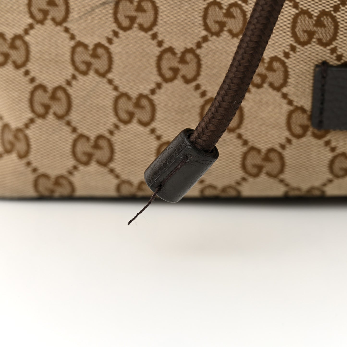 Monogram Dollar Calfskin O Drawstring Backpack Beige Ebony Testa di Moro Dark Chocolate