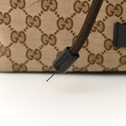 Gucci Monogram Dollar Calfskin O Drawstring Backpack Beige Ebony Testa di Moro Dark Chocolate 11 of 16