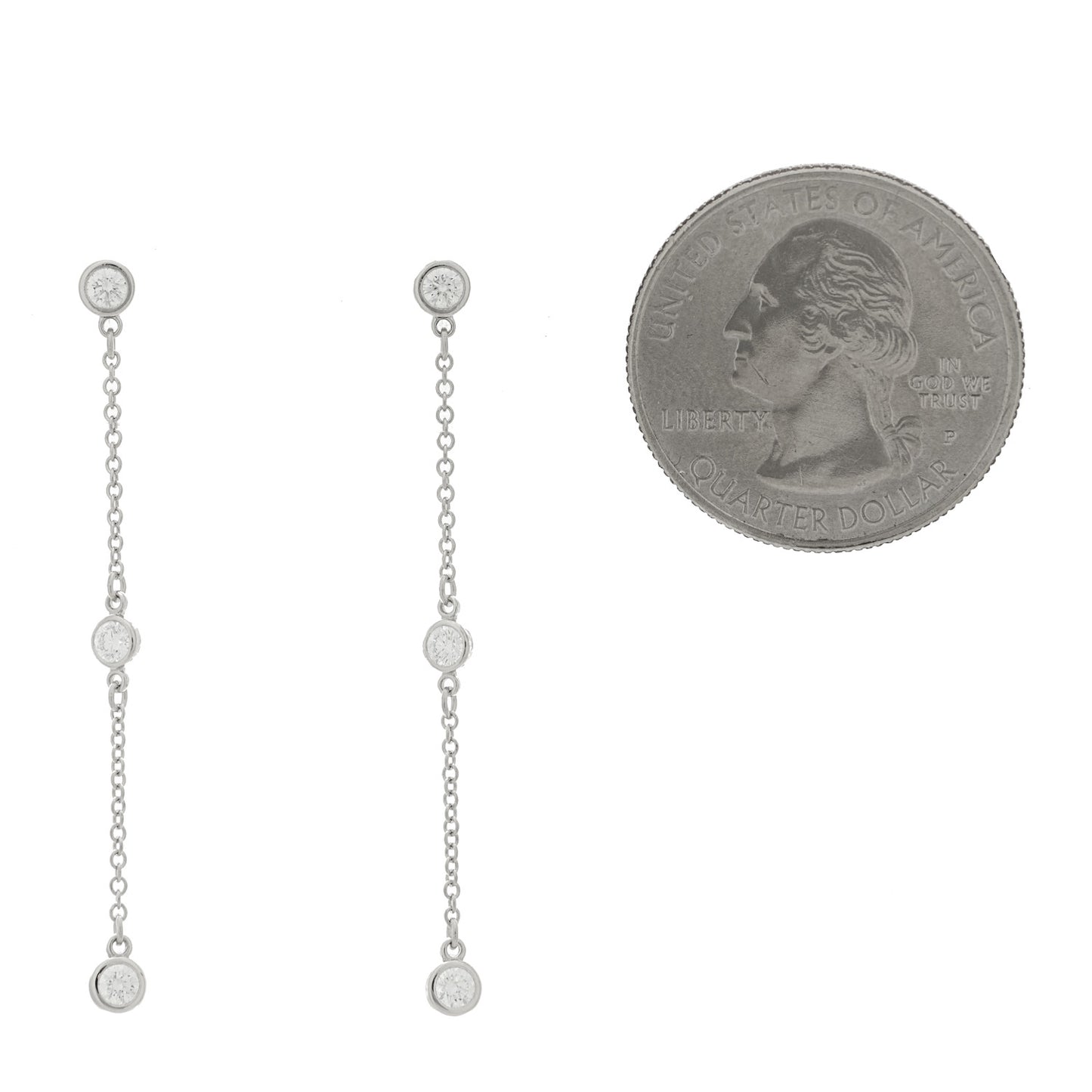 Platinum Elsa Peretti Diamonds by the Yard Drop Earrings