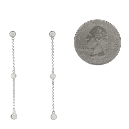 Tiffany Platinum Elsa Peretti Diamonds by the Yard Drop Earrings 2 of 5