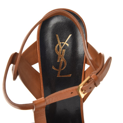 Saint Laurent Calfskin Tribute 75 Platform Sandals 39.5 Tobacco 6 of 9