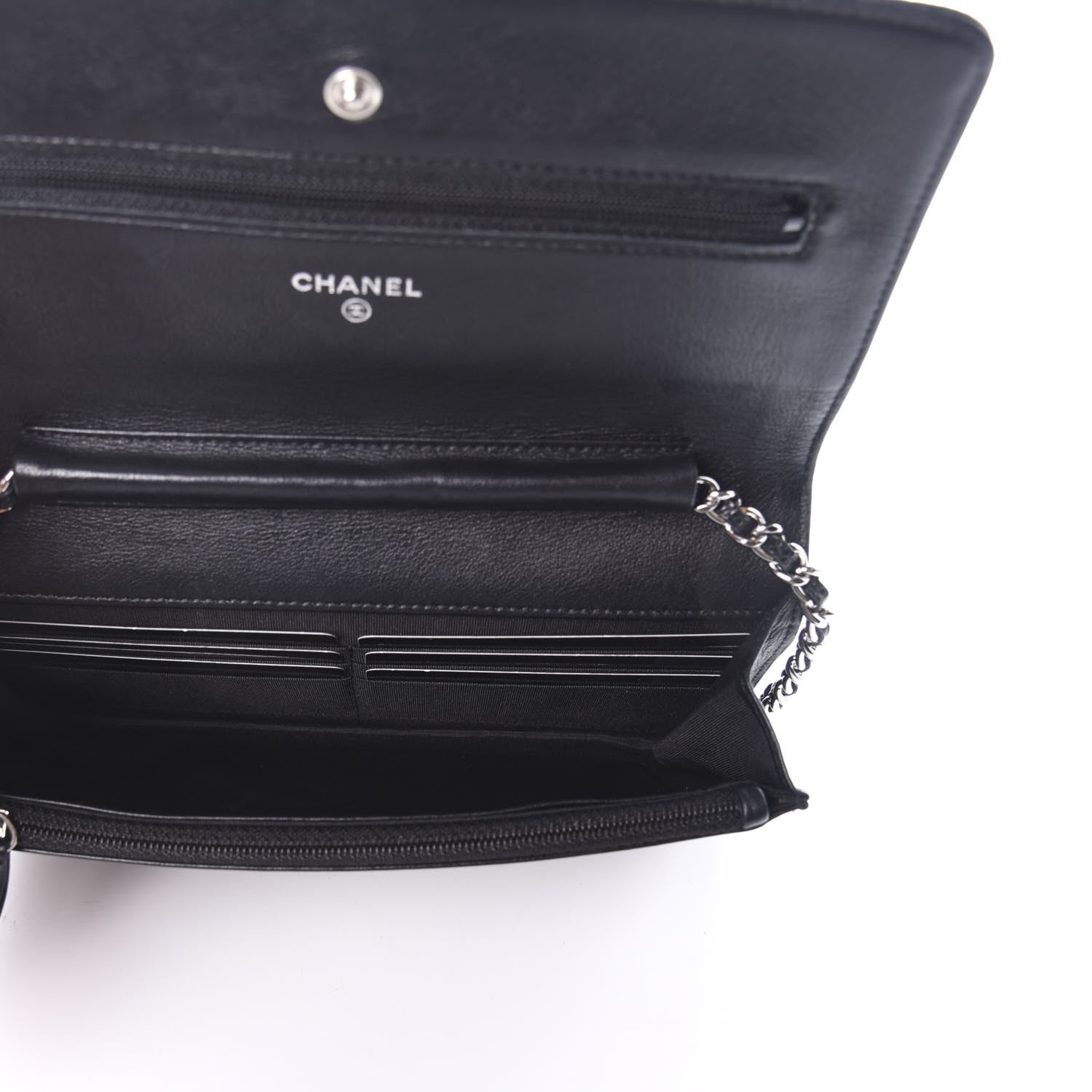 Chanel Caviar Timeless CC Wallet On Chain WOC Black 5 of 10