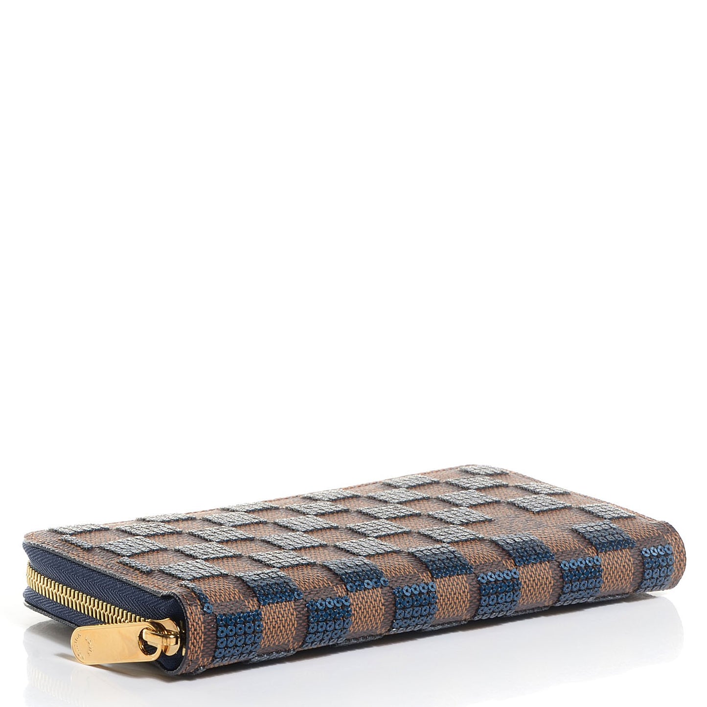 Damier Paillettes Zippy Wallet Blue