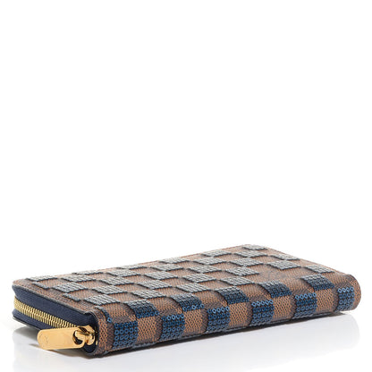 Louis Vuitton Damier Paillettes Zippy Wallet Blue 4 of 7