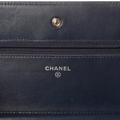 Chanel Caviar Timeless CC Wallet On Chain WOC Navy Blue 6 of 11