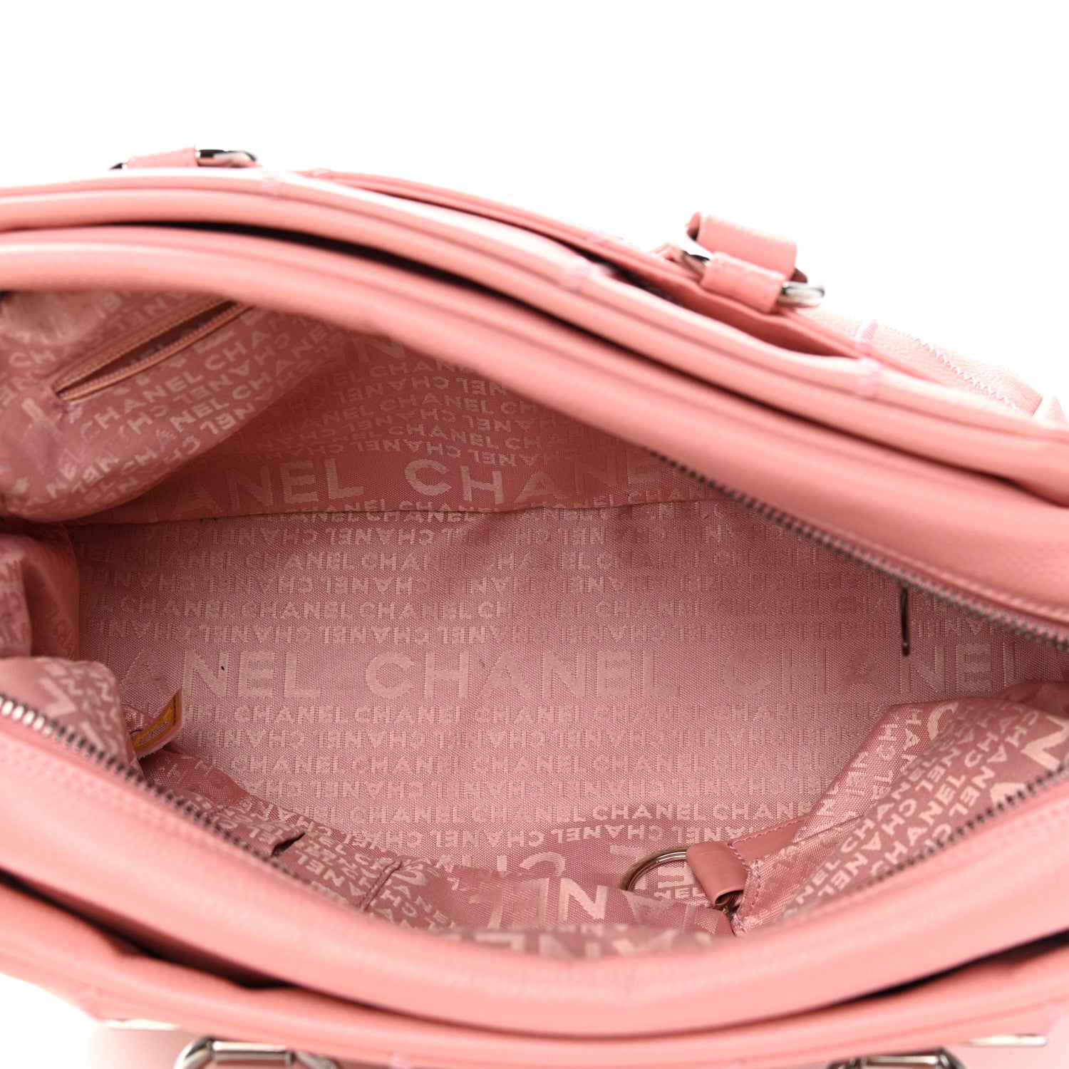 Chanel Caviar Square Stitched Bowler Pink 5 of 10