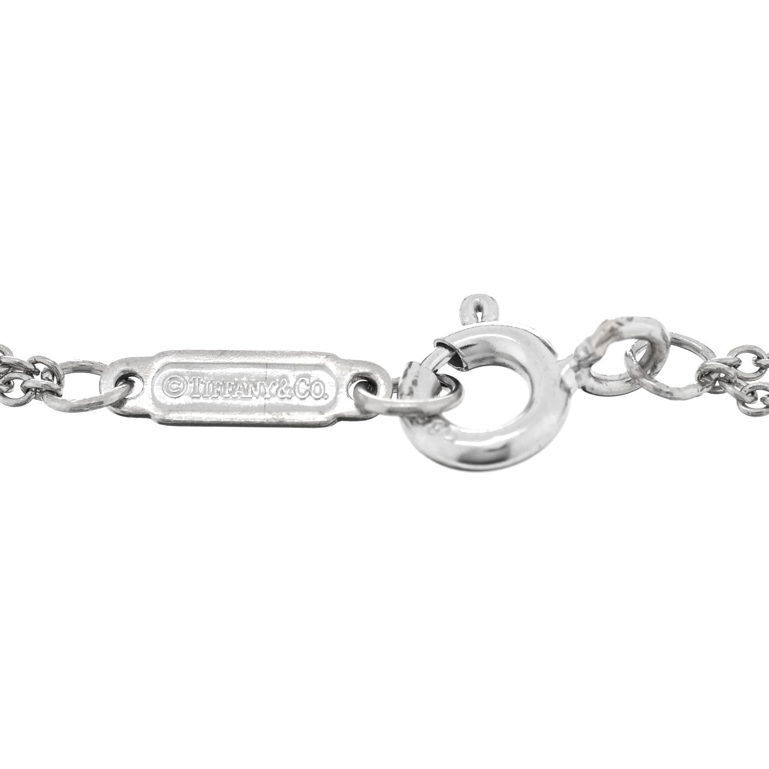 Tiffany Platinum Diamond .17ct Double Chain Solitaire Bracelet 3 of 4