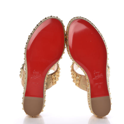 Christian Louboutin Liege Pepite 60 Platform Sandals 36 Version Gold 5 of 9