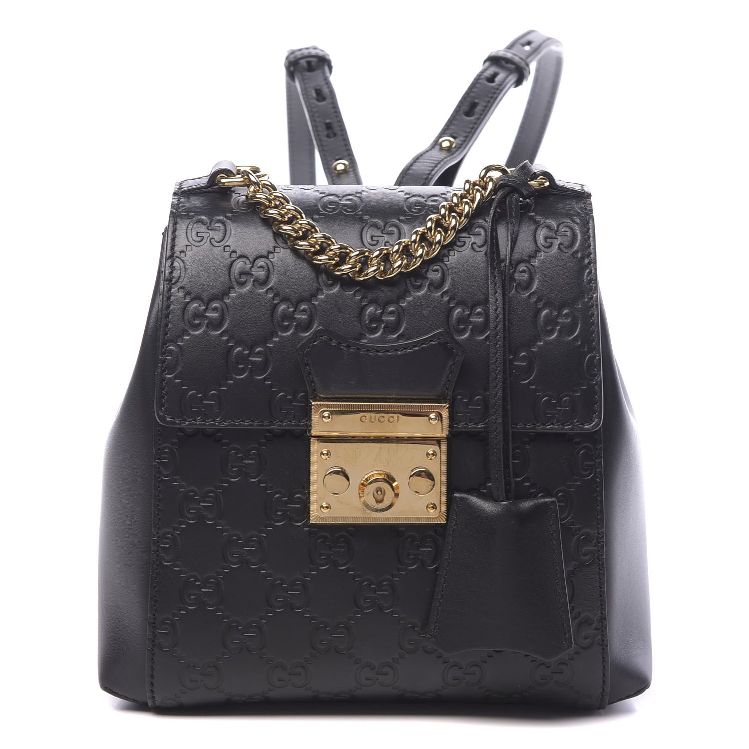 Gucci Guccissima Signature Padlock Backpack Black 1 of 10