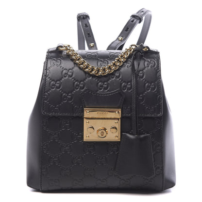 Gucci Guccissima Signature Padlock Backpack Black 1 of 10