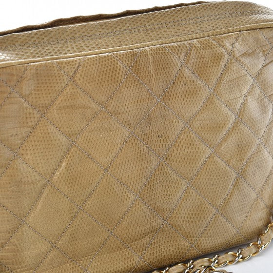 Chanel Lizard Quilted Tassel Camera Case Beige 13 of 14