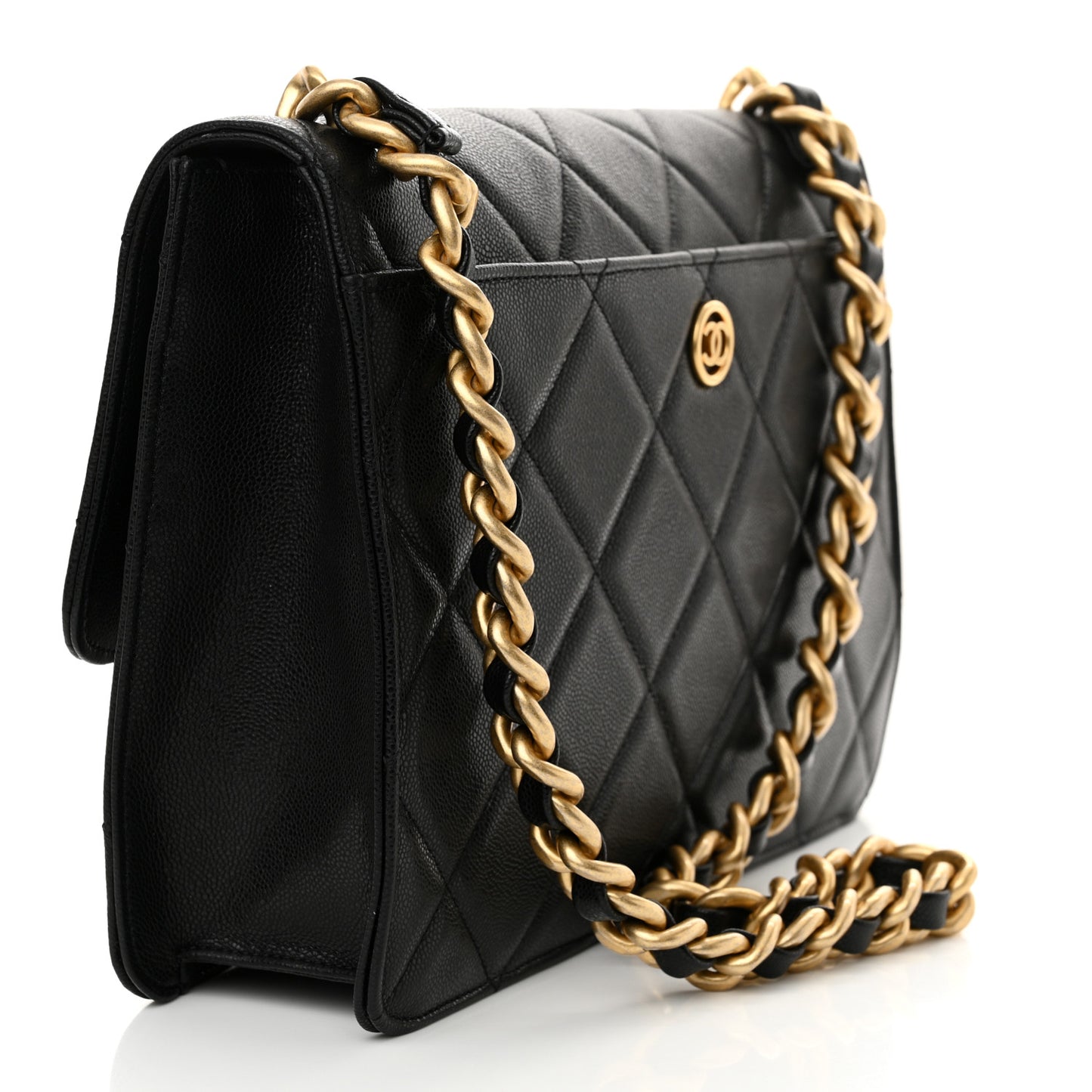 Caviar Quilted CC Large Flap Black