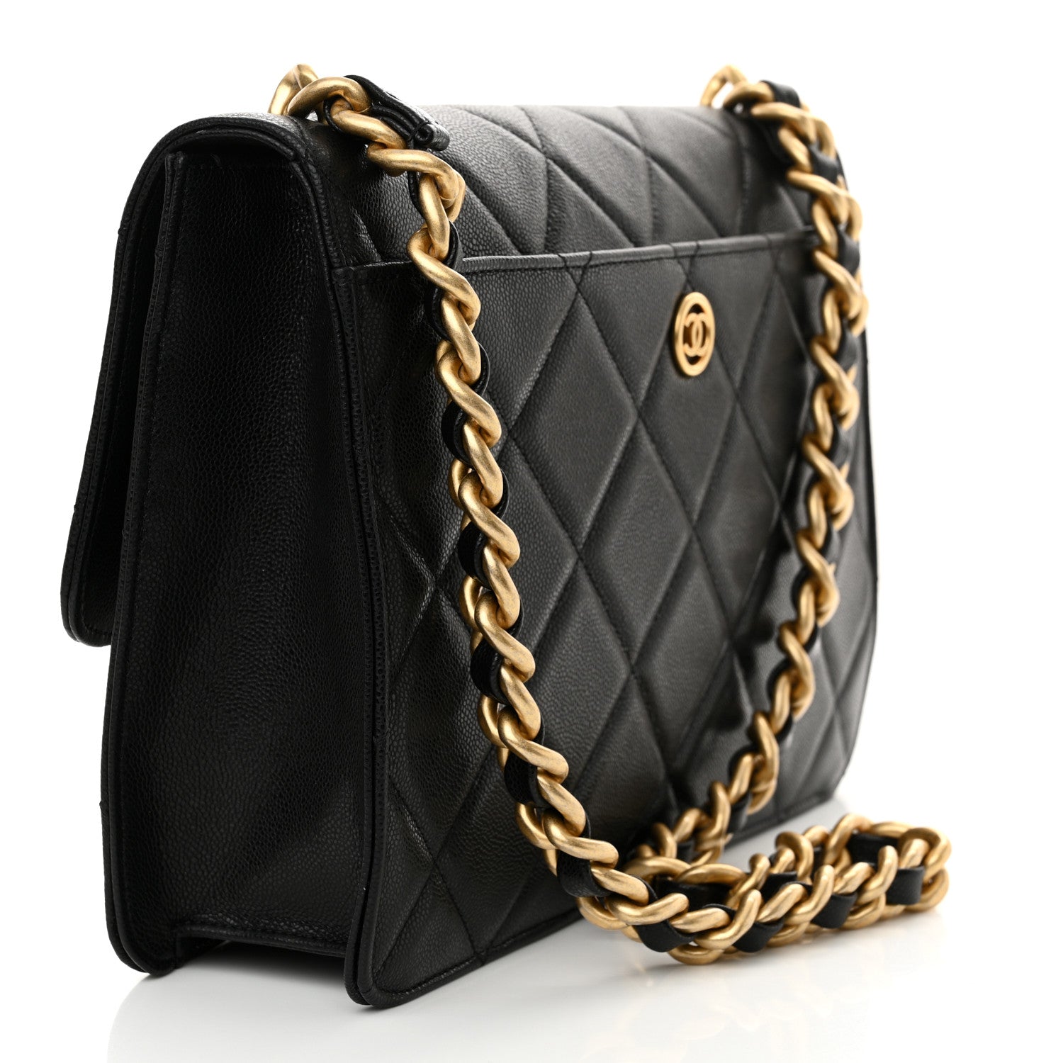 Chanel Caviar Quilted CC Large Flap Black 3 of 10