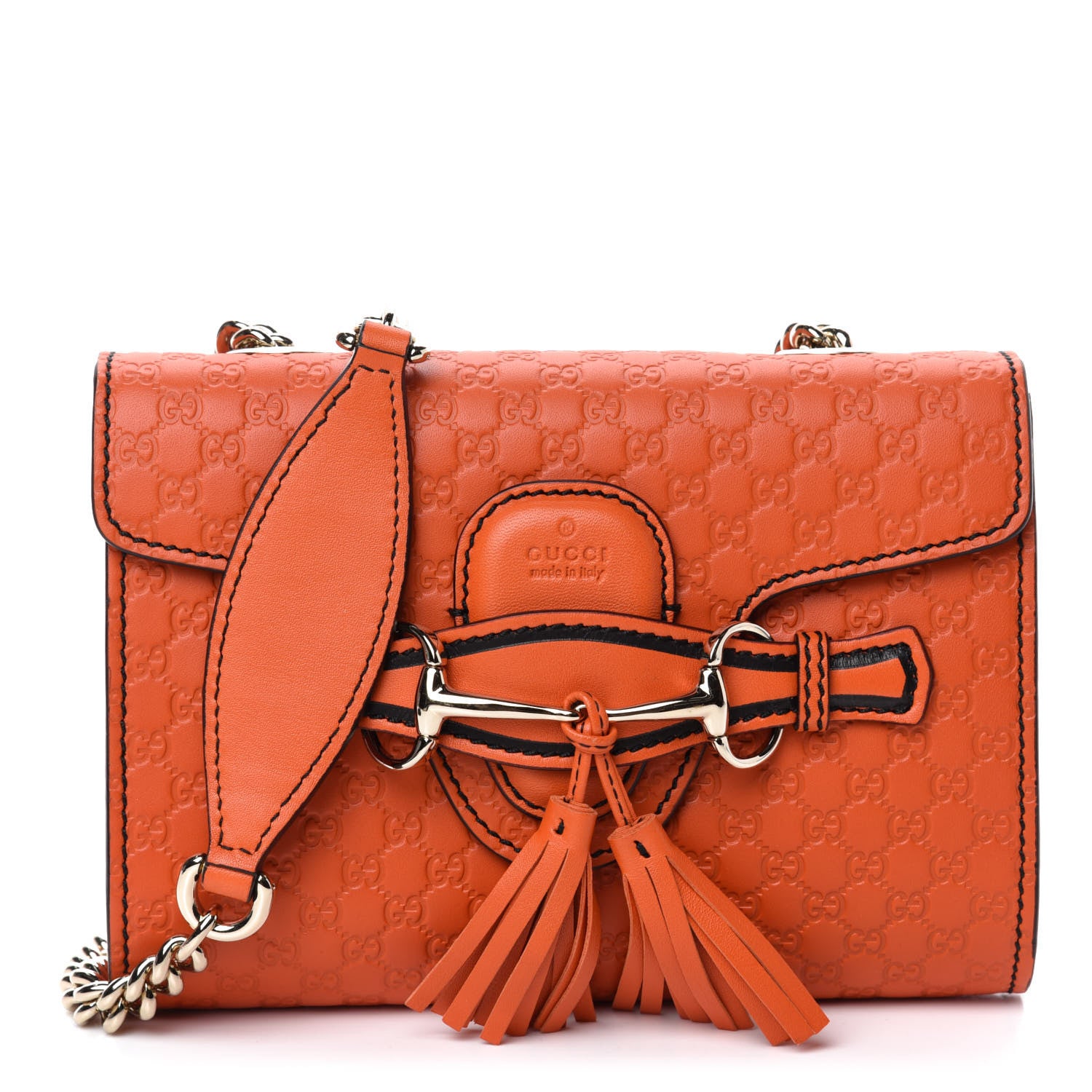 Gucci Soft Microguccissima Mini Emily Chain Shoulder Bag Sun Orange 1 of 10