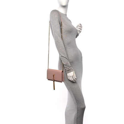 Saint Laurent Smooth Calfskin Classic Monogram Kate Tassel Chain Wallet Pale Pink 2 of 14