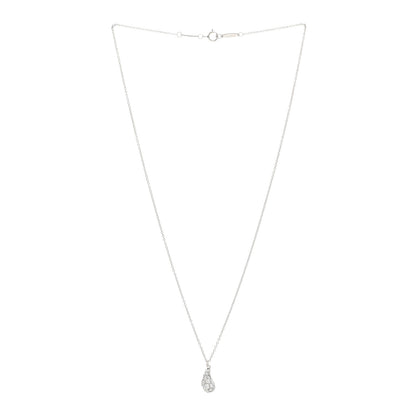 Tiffany Platinum Diamond 6mm Elsa Peretti Teardrop Pendant Necklace 3 of 5
