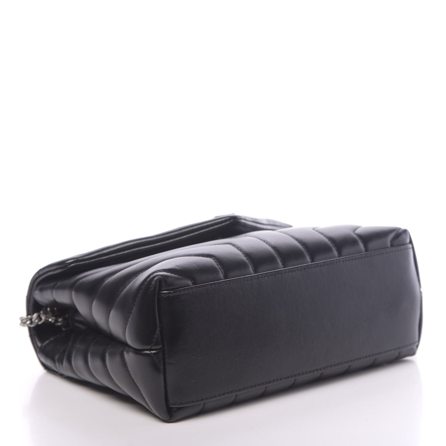 Calfskin Y Quilted Monogram Small Loulou Chain Satchel Black
