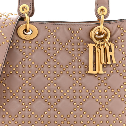 Christian Dior Calfskin Cannage Studded Medium Supple Lady Dior Light Pink 8 of 11