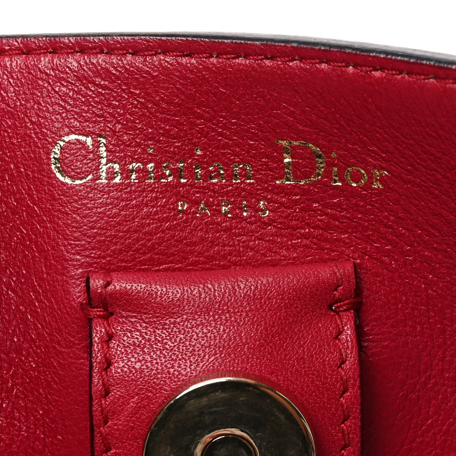 Christian Dior Ostrich Medium Diorissimo Tote Orange Fuchsia 6 of 10