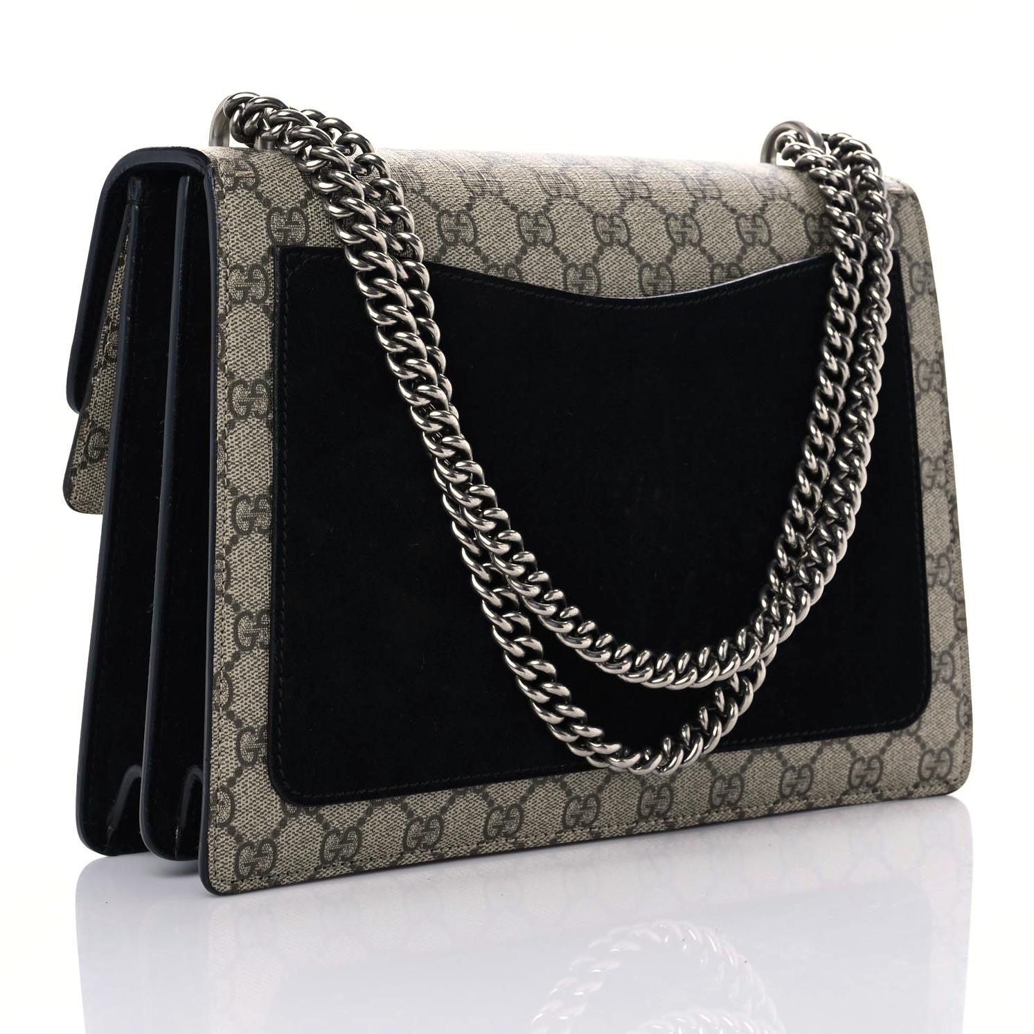 Gucci GG Supreme Monogram Medium Dionysus Shoulder Bag Black 3 of 13