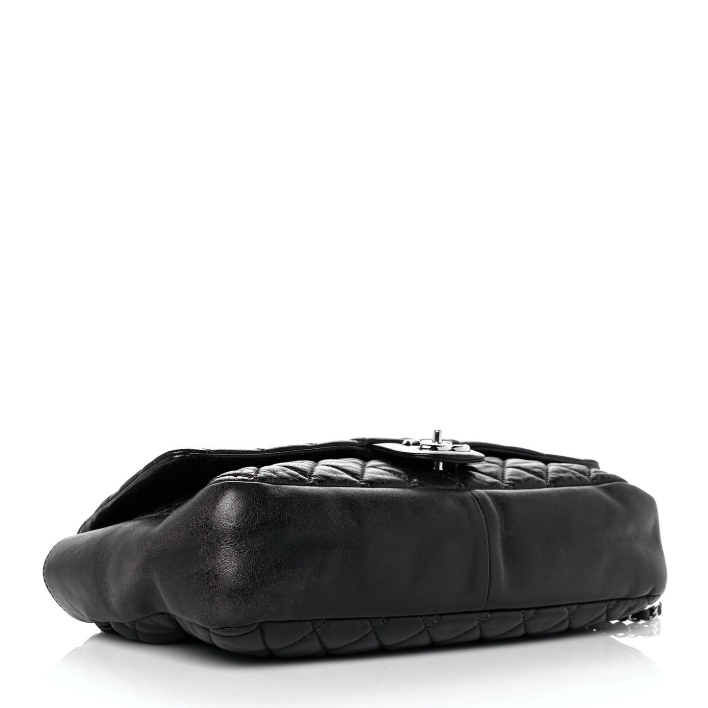 Lambskin Quilted Jumbo Coco Rain Flap Black