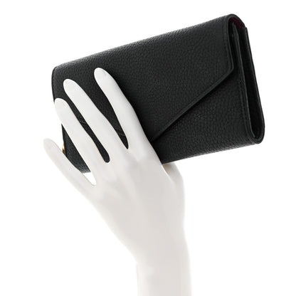 Christian Dior Bullcalf Diorissimo Slim Envelope Wallet Black Rose Indien 2 of 9