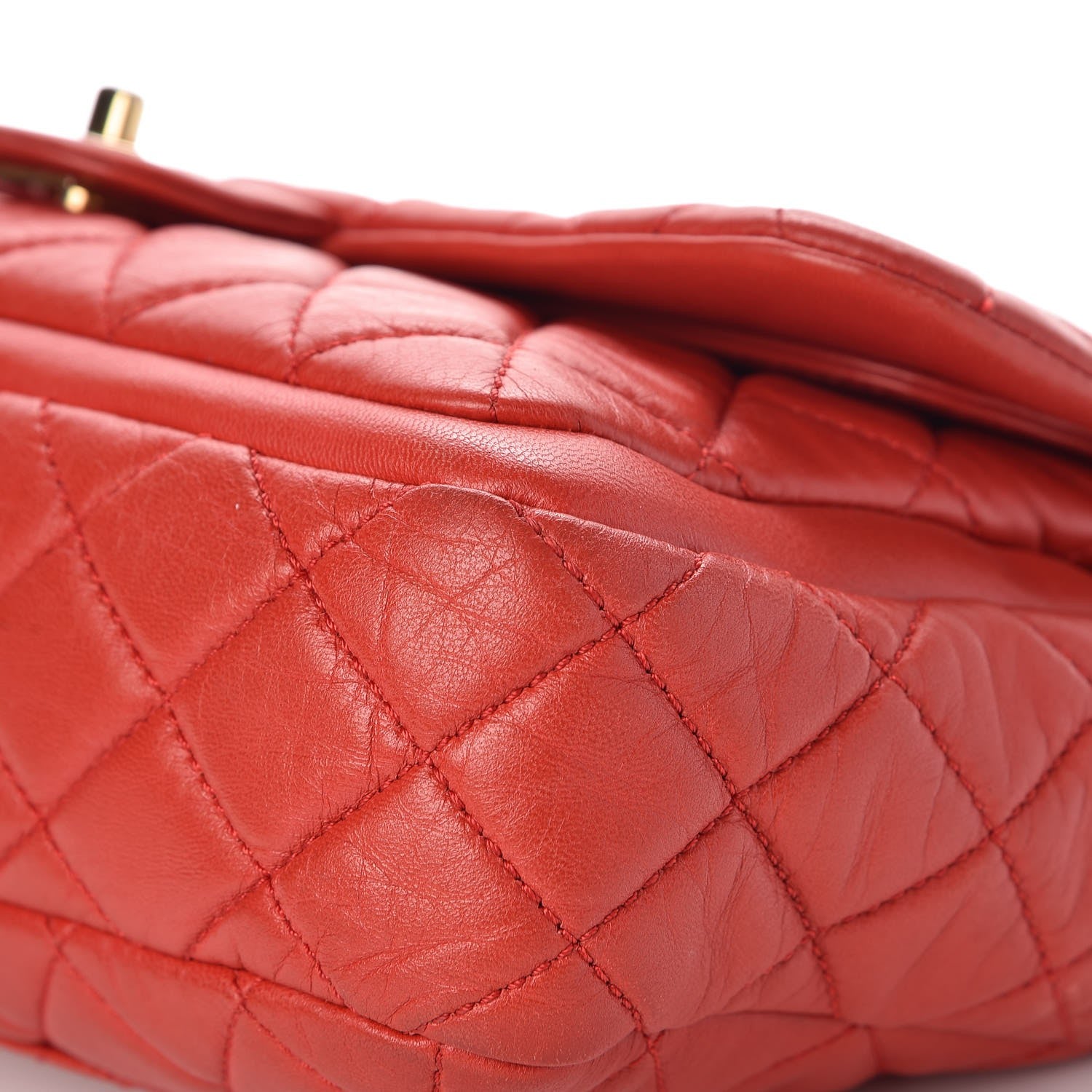 Chanel Lambskin Quilted Large Now and Forever Flap Red 13 of 16