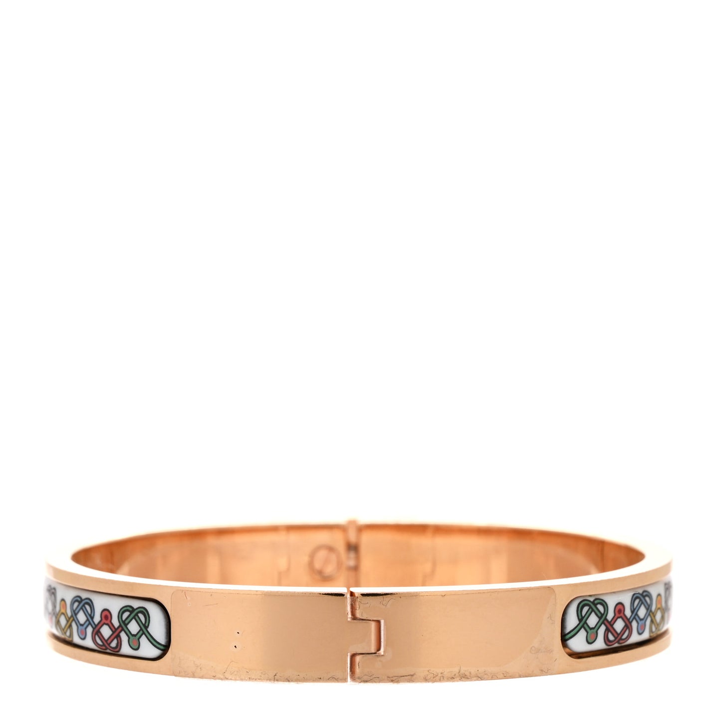 Enamel Printed Petits Coeurs Mini Clic Kelly Bracelet PM Aurore