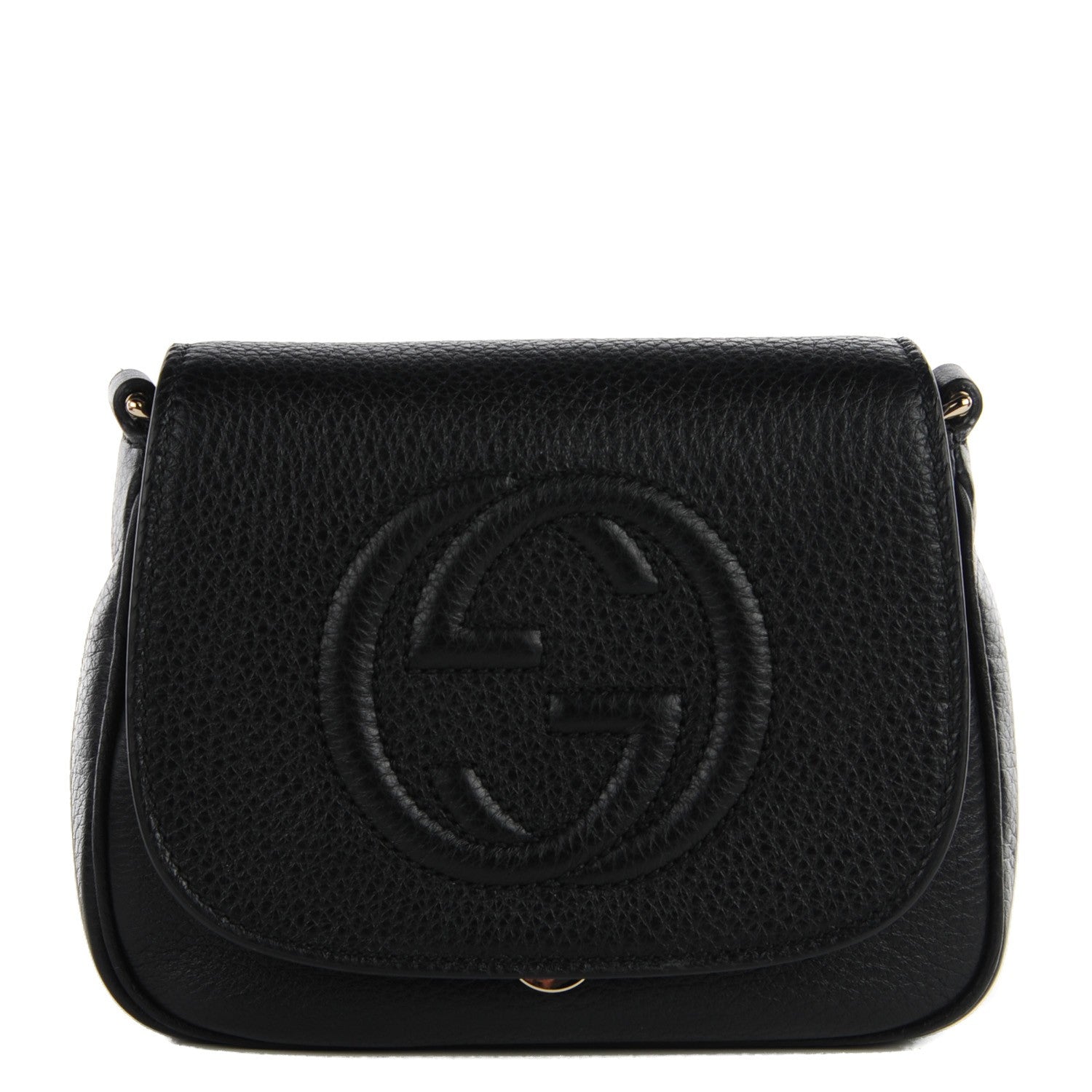 Gucci Pebbled Calfskin Small Soho Flap Crossbody Black 1 of 7