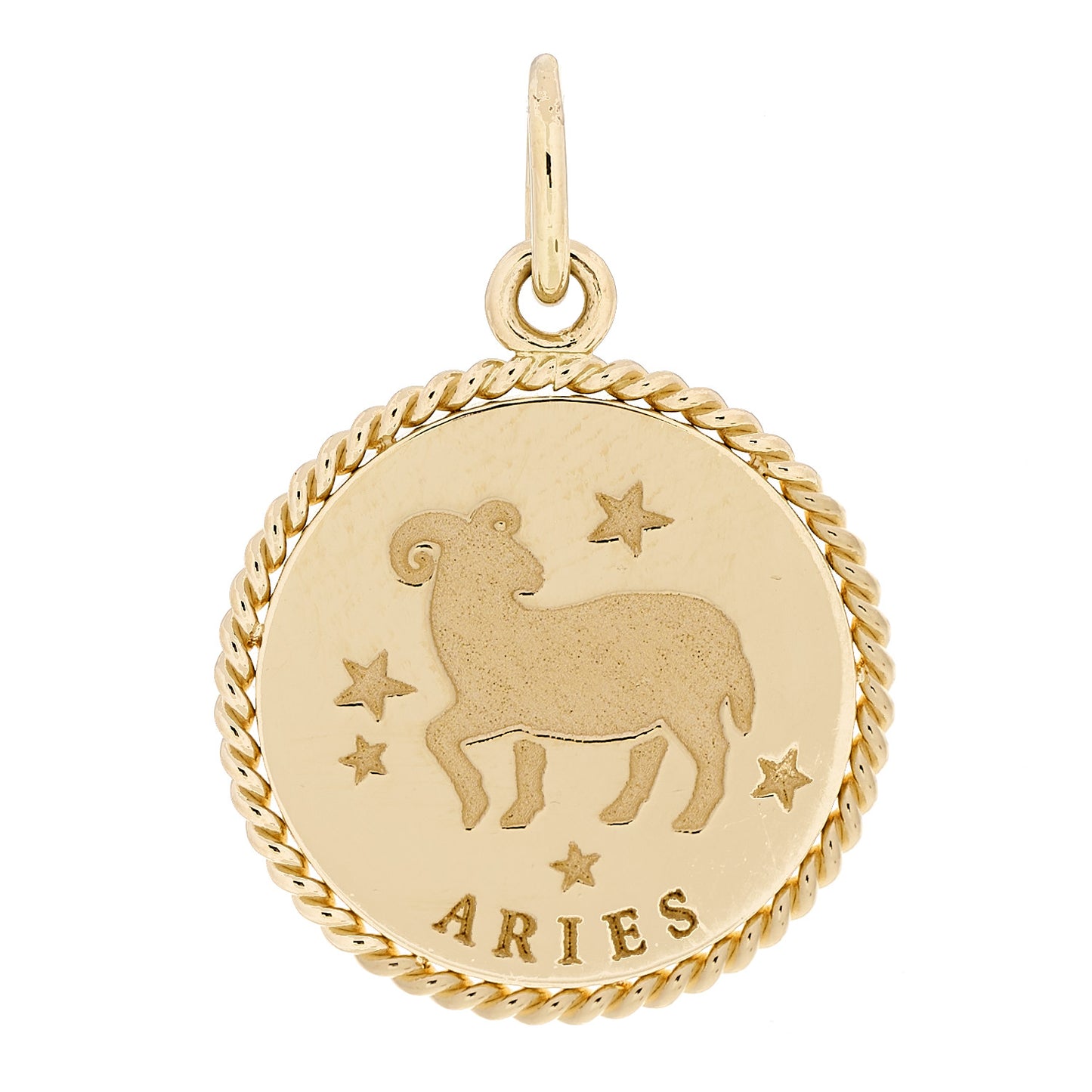 18K Yellow Gold Zodiac Aries Pendant