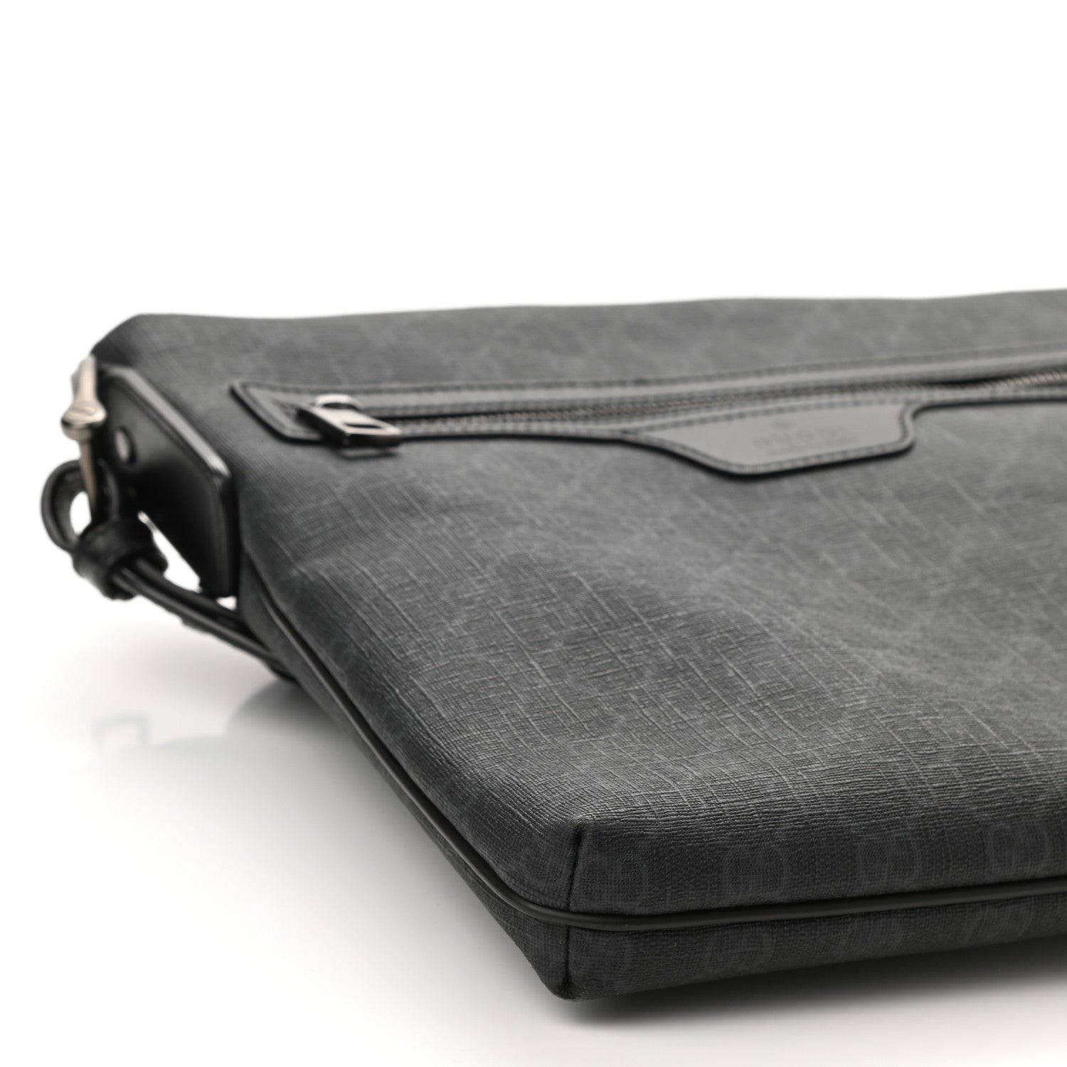 Gucci GG Supreme Monogram Crossbody Messenger Bag Black Grey 8 of 9