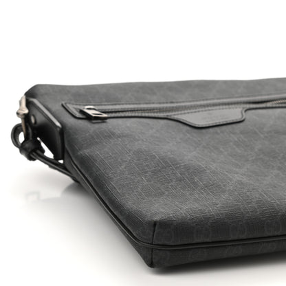 Gucci GG Supreme Monogram Crossbody Messenger Bag Black Grey 8 of 9