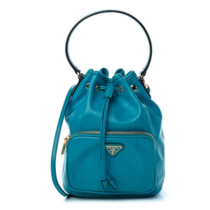 Prada Light Calfskin Saffiano Mini Bucket Crossbody Bag Voyage 1 of 10