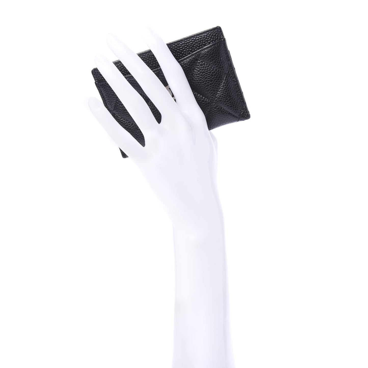 Caviar Quilted Card Holder Black