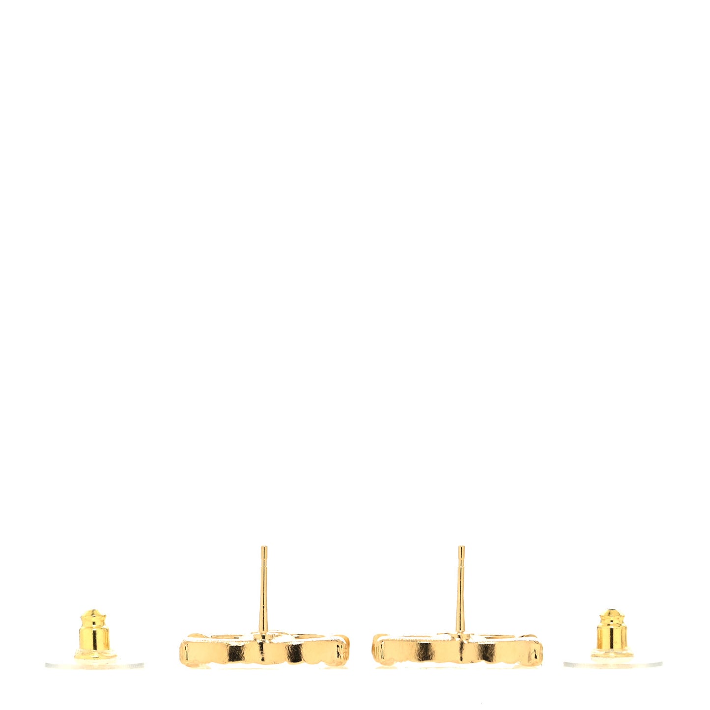 Metal Tweed Effect CC Earrings Gold