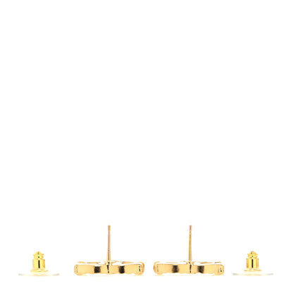 Chanel Metal Tweed Effect CC Earrings Gold 3 of 4