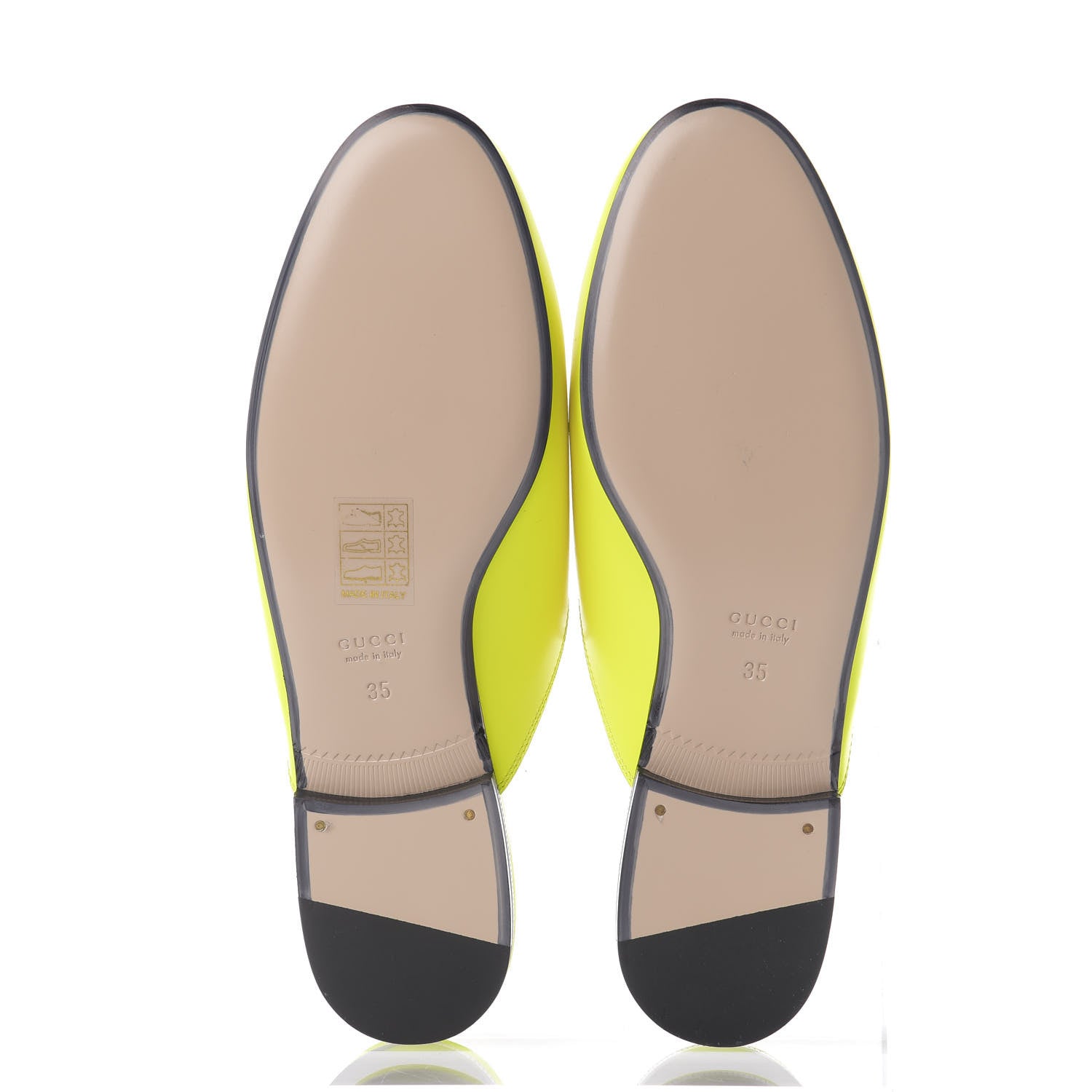 Gucci Calfskin Womens Princetown Slippers 35 Yellow Fluo 6 of 11