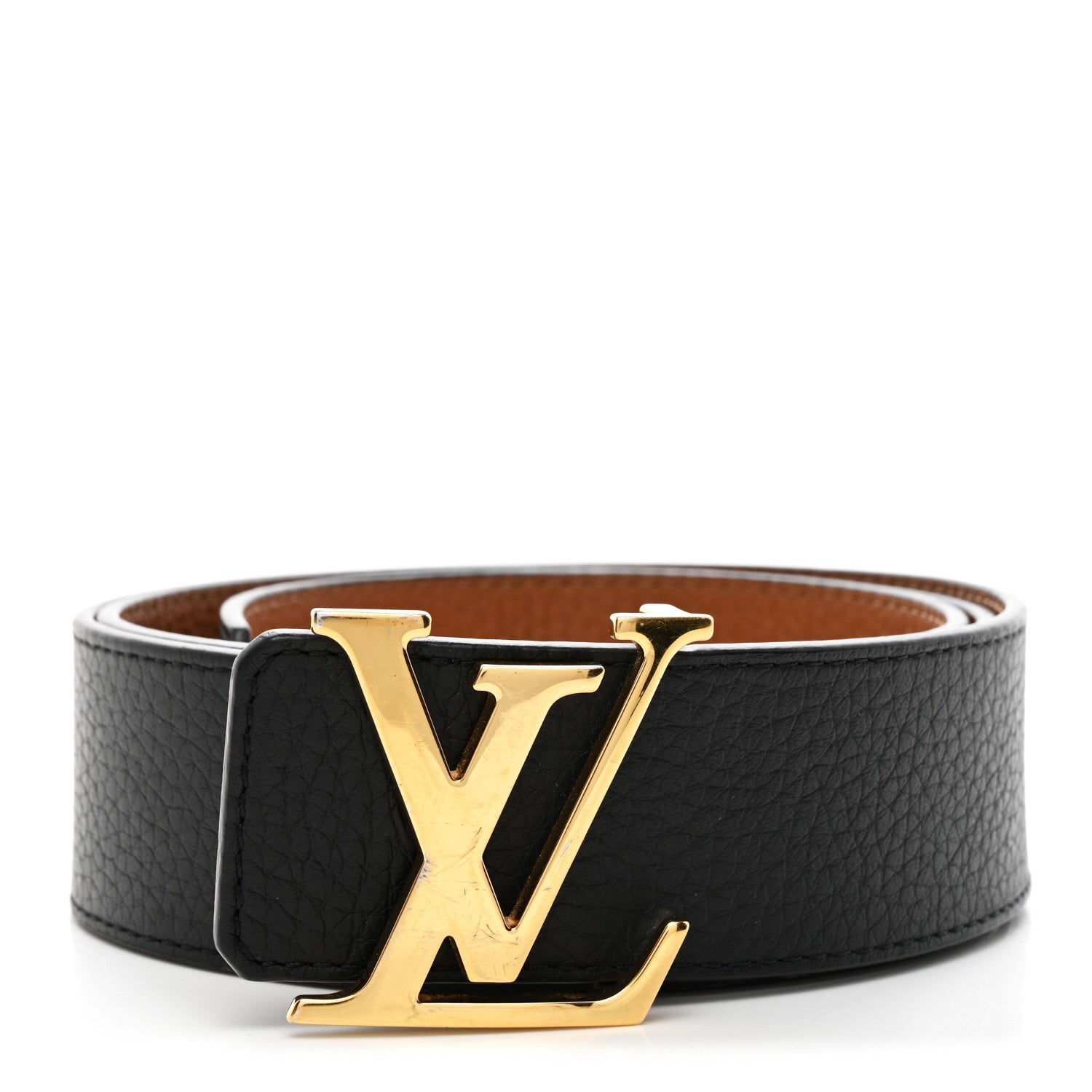 Louis Vuitton Taurillon Calfskin 30mm LV Initiales Reversible Belt 90 36 Black 1 of 6